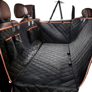 Grande housse de siège pliable imperméable en coton Oxford noir pour animaux de compagnie, transporteur de chien lavable avec motif uni pour chats - Product Image 1