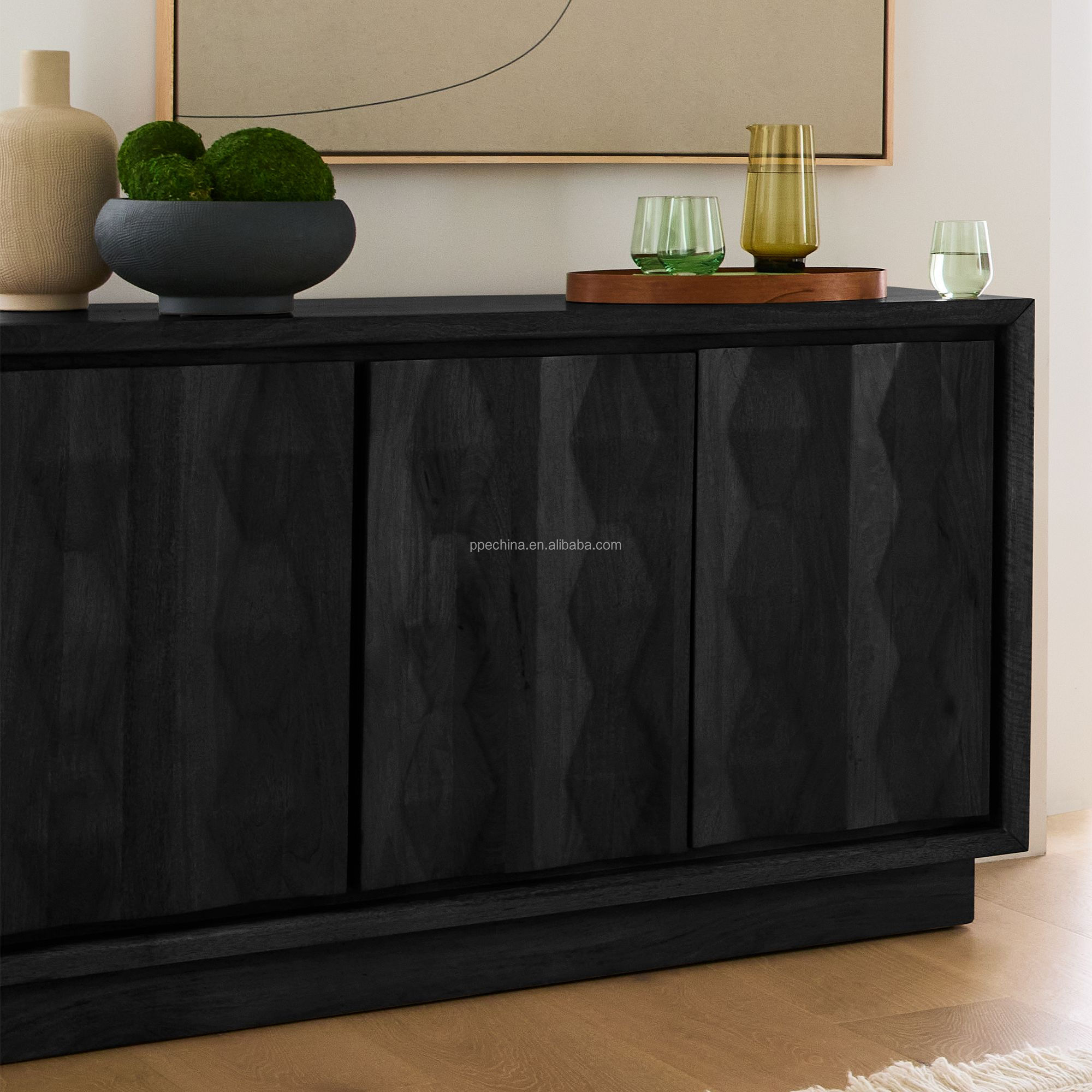 Morden Style Dresser Closet with 6 wooden Solid wood Drawers Bedroom Storage Cabinet with Drawers
