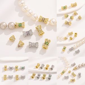 Nantong Butterfly Spacer <b>Beads</b> 7x11mm Cubic Zirconia DIY Jewelry Components Gold Silver Plated Rotating Double Layer - Product Image 3