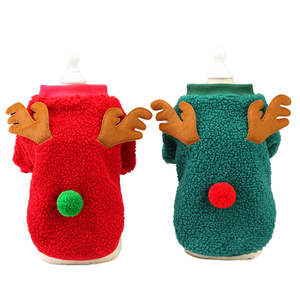 Pull pour chien en polaire brodé, chaud et hivernal, pour petits et moyens chiens, disponible en trois styles : Noël, Forêt Rouge, Vert. - Product Image 1