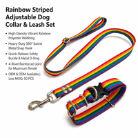 Collier de chien réglable en polyester personnalisé couleur arc-en-ciel article de fierté