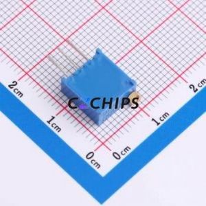 ตัวต้านทาน/โพเทนชิโอมิเตอร์แบบปรับได้สำหรับ3296W-1-500ผ่านชิ้นส่วนรู (THT)-3P, ตัวต้านทาน9.5x4.9มม. 50Ohm 10% 500mW 250ppm/℃ - Product Image 2