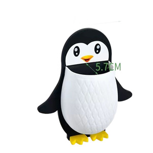 Penguin Storage Rack Wall Mounted Punch Free For <b>Makeup</b> Tools Toothbrush <b>Holder</b> Phone Stand Blue Pink Black Color - Product Image 5