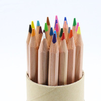Ensemble de 12 18 24 36 crayons de couleur pour étudiants, baril hexagonal en papier naturel pour usage scolaire, vente en gros