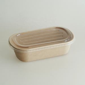 เป็นมิตรกับสิ่งแวดล้อมย่อยสลายได้ทิ้งข้าวสาลีฟางกระดาษเยื่อกระดาษ1000มิลลิลิตรถาดอาหารกลางวันที่มีฝาปิด - Product Image 1