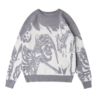 Pull d'hiver en coton avec logo personnalisé pour hommes Pull en tricot surdimensionné Pull en tricot d'automne à motif jacquard Fabricant direct
