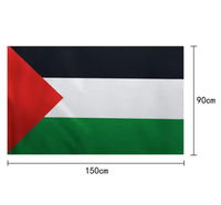 Drapeau de Palestine imprimé sur une face 3x5ft personnalisé personnalisable pour toutes les bannières nationales et drapeaux d'affichage