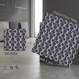 Carreaux de sol en céramique 300x300mm 30x30cm 12x12, effet marbre Calacatta 3D, émaillés numériquement, brillants - Product Image 5