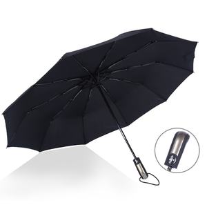 Parapluie automatique pliable en 3 parties, personnalisable avec logo, résistant au vent (10 000 points), en tissu polyester, idéal pour les cadeaux d'affaires - Product Image 3
