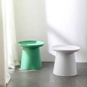 Mesa de centro redonda moderna de plástico para sala de estar, apartamento pequeño, mesa redonda pequeña, sofá sencillo, mesa auxiliar, red para balcón - Product Image 3