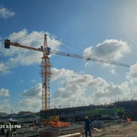 HAISHAN 12T 70M Grue à tour de construction Hammerhead avec moteur, roulement, boîte de vitesses, engrenage, siège d'opérateur anti-collision