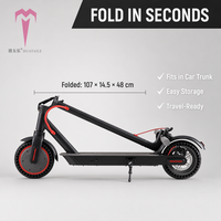 Scooter Eléctrico Ligero Plegable de Aleación de Aluminio de 350W para Mujeres con Control por Aplicación, Resistente al Agua, Doble Suspensión y Freno de Disco Trasero
