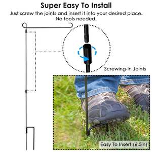 Support de drapeau de jardin en fer forgé Db, 11,8x17,7 pouces, mât de drapeau résistant aux intempéries pour décorations de fête et de jardin - Product Image 6