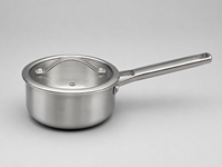 Casserole en acier inoxydable tri-couches avec couvercle en verre, fabrication OEM ODM, pot à lait entièrement plaqué