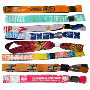 Custom Fabric Wristband <b>Adjustable</b> Plastic Clip Event Party <b>Bracelet</b> - Product Image 5