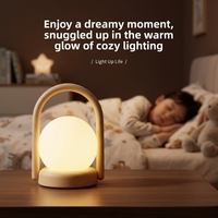 Veilleuse de chevet pour chambre à coucher, respectueuse des yeux, avec fonction de charge, pour l'alimentation des bébés, la décoration, avec luminosité réglable et fonction de vibration