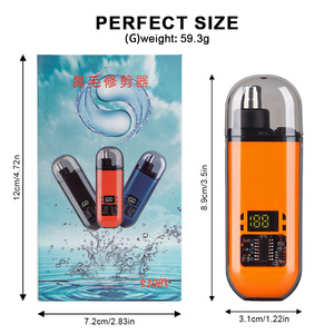 Recortador de vello nasal eléctrico recargable 2 en 1, pantalla Digital, afeitado multicinético, maquinilla de afeitar Unisex, <span class=keywords><strong>afeitadora</strong></span> nasal indolora lavable - Product Image 5