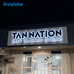 Letrero de letreros de negocios personalizado, letrero de acero inoxidable iluminado con retroiluminación para exteriores, logotipo 3D, letrero de luz LED personalizado Enseigne Lumineuse - Product Image 2