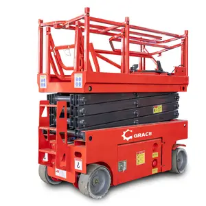 Fully Automatic scissor lift truck Battery Power Self Drive 4m 6m 8m 10m scissor lift table with ce certificates