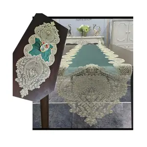 Oval Lace Embroidered Table Runner Tablecloth Pendant Tassel Dresser Table runners