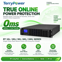 RT 1KVA 2KVA 3KVA 6KVA 10KVA 长运行机架式单相在线式UPS 双转换 PF 0.9 LCD RS232 服务器 电信