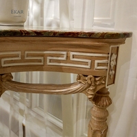 Table de couloir en bois demi-ronde, décor classique pour la maison, Console sculptée à la main, nouveau style français