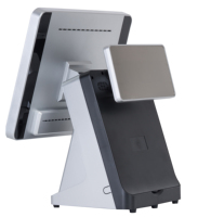 Système de point de vente tout-en-un à double écran 15 pouces écran tactile terminal de point de vente machine avec imprimante 80mm/58mm