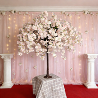 Arbre artificiel en soie à fleurs de cerisier, centre de table pour mariages en intérieur, Saint-Valentin, Halloween, Nouvel An