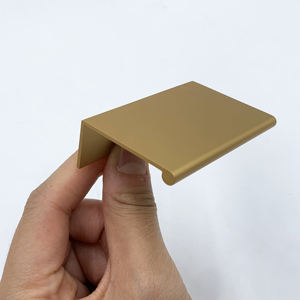 Pegangan kabinet tepi aluminium emas Matt Modern 32mm/96mm pegangan tarik jari laci mebel - Product Image 5