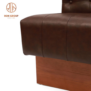 Vendita calda su misura italiano <span class=keywords><strong>Cafe</strong></span> Restaurant Hotel stile retrò 2 posti in pelle salotto panca da pranzo divano stand - Product Image 5