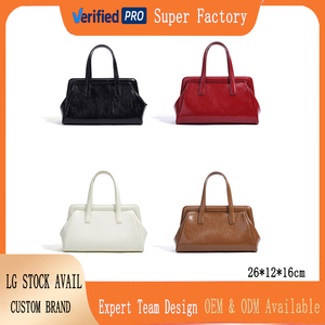 Bolso de Piel de Vacuno de Primera Calidad, Diseño de Doble Asa, Herrajes Metálicos, Antirrobo, Color Sólido, para Uso Diario y Ocasiones Formales - Product Image 2