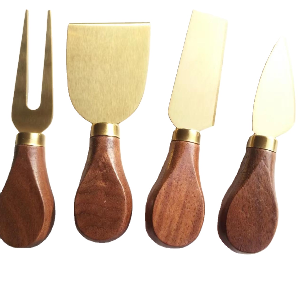 Набор ножей для сыра с деревянной ручкой из нержавеющей стали для Рождества или свадьбы, лазерная посуда OEM