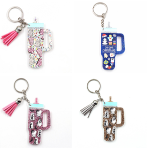 High Quality Cartoon Style Keychain Acrylic Laser Cutting Coin Holder UV Printed Resin Alloy Metal Featuring UV Printed Resin