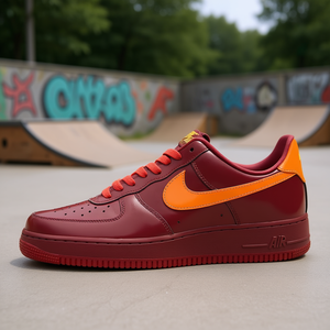 Chaussures de skateboard basses pour hommes en cuir verni rouge, à lacets, semelle intermédiaire en EVA, semelle extérieure en caoutchouc, toutes saisons - Product Image 2