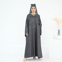 Robe maxi Abaya Hafizah Jacquard pour femmes musulmanes, tenue islamique modeste, mode Dubaï