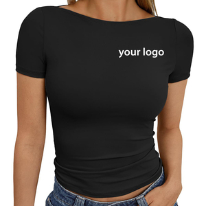 Women's Summer Basic <b>T</b>-<b>Shirt</b> Crew <b>Neck</b> Short Sleeve Slim Fit Outerwear Top Sports <b>Tights</b> Outdoor Tee Casual Sports Slim Fit Top - Product Image 1