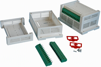 Scatola Industriale in Plastica ABS per Montaggio su Guida DIN, Modello Sanhe 22-16 Grigio Chiaro, per Terminali e PCB, Standard Elettronico PLC