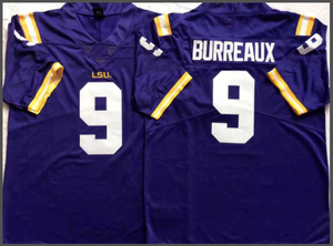 Camiseta Universitaria de la NCAA al por Mayor en Existencia, Camiseta de Fútbol Bordada Personalizada de los <span class=keywords><strong>LSU</strong></span> Tigers - Product Image 2