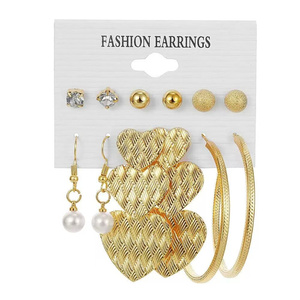 Juego de Aretes Colgantes de Aleación Chapados en Oro, Multi-estilo, con Mariposas e Imitación de Perlas, Joyería de Moda para Mujer, Uso Diario - Product Image 1