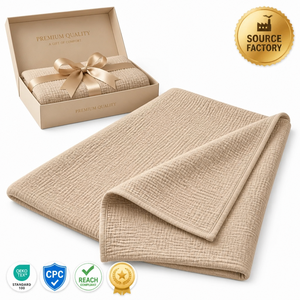 Couverture d'emmaillotage pour bébé avec logo personnalisé, en <span class=keywords><strong>coton</strong></span> <span class=keywords><strong>de</strong></span> bambou certifié OEKO-TEX, 120x120cm, coffret cadeau, couverture d'emmaillotage en mousseline douce pour nouveau-né - Product Image 1