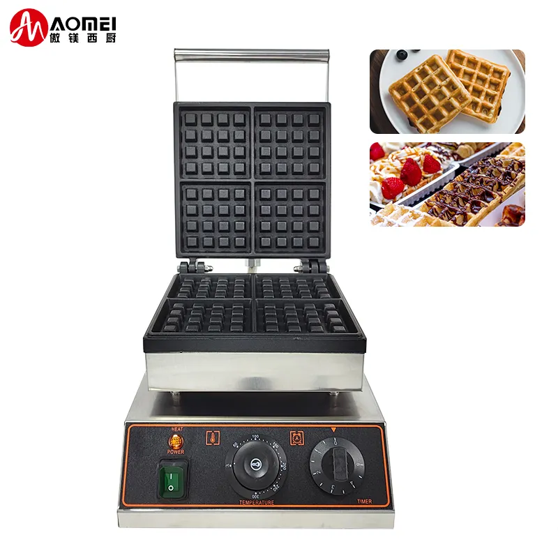 Waffle demir ile ticari kare waffle makinesi ve stroopwafel makinesi