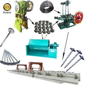 Whole Process corrugated Roof Nail Making Machine Galvanized Umbrella Roofing Nail Making Machine Complete