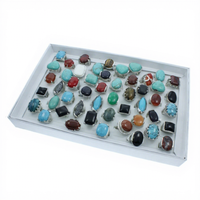 Bagues en alliage de Zinc avec pierres précieuses naturelles, anneaux mixtes, couleur platine, plusieurs tailles, pour femmes et mixtes, à la mode, livraison gratuite