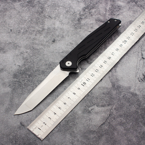 Couteau pliant industriel noir élégant G10, lame Tanto en acier 5Cr13 de 8,6 pouces avec clip, utilitaire EDC pour extérieur, OEM - Product Image 6