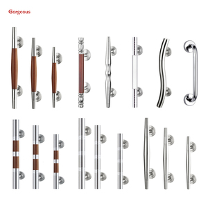 Mampara de ducha Ss de diseño moderno, manija de puerta de vidrio templado tipo H, tirador de acero inoxidable de vidrio de madera cuadrado grande para Baño