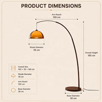Lampe sur pied en fer de style vintage avec source de lumière LED, lampe d'ambiance haut de gamme rétro pour salon, côté canapé, chambre à coucher, ambiance coucher de soleil