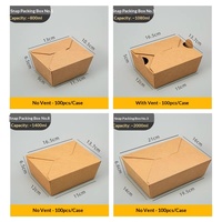 Boîte alimentaire jetable en papier kraft personnalisée pour poulet frit coréen et snacks frits, emballage alimentaire pour la restauration à emporter