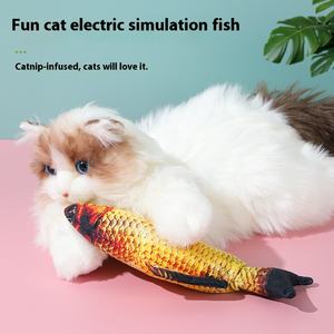 Venta al por mayor de juguetes de peces para gatos ecológicos, paño de menta, simulación eléctrica de peces, gatitos para divertirse, características para morder, gato mascota autosuficiente - Product Image 3