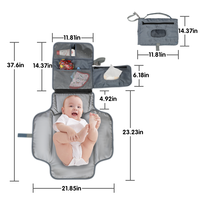 Fournitures pour bébé portables Sac à couches en polyester imperméable avec sac de voyage pour changeur de couches pour les soins de bébé en déplacement