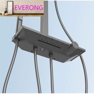Set Doccia di Lusso con Display Digitale a Schermo Intero, 5 Funzioni, in Ottone, con Getti LED, Cascata a Parete e Massaggio Corpo, Rubinetteria per Doccia e Vasca - Product Image 4